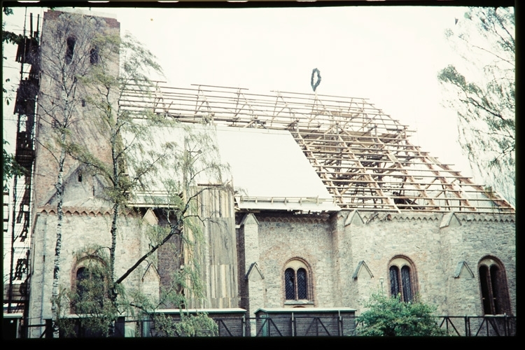 Växjö domkyrka under renovering, 1959.