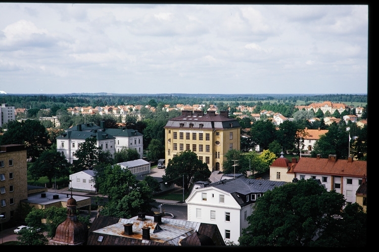 Söder i Växjö sett från Läroverket, 1966.