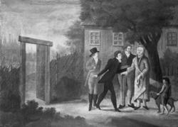 En tavla, (biskop Tegnér m.fl.)
Det syns tre herrar som hjäl