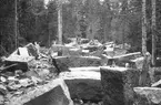 Stenbrott på Voxsätter 4:30, strax sydväst om Prästängestjärn. Stenarna användes vid brobygget över Voxna älv, klar 1917. Foto 1916.