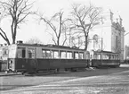 Gävle Stads Spårvagn, Bomhuslinjen vagn nr 21 och 20
Södra Kungsgatan - Kaserngatan,
just passerat S:t Petrikyrkan

8 november 1940