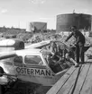 Amfibieflygplan från Stockholm vid Fredriksskans. 4 juni 1951. Planet är en Republic 