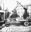 Grävningar vid Busstationen.Juli 1939. Reportage för Gefle Posten