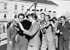 Studenter på Rådhustorget. Den 3 Juni 1941