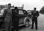 Socialdemokraternas propagandabil. Hamntorget. Den 26 Augusti 1941