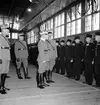 Reportage för Gefle Dagblad. Generalens besök på Kungsbäck, I 14, Hälsinge regemente. Exercishuset. November 1937