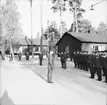 Fallskärmsjägarskolan i Karlsborg  1/10 1966. Chefsskifte. (Magnus Eriksson tar över efter Rolf Lundkvist).