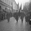 Första majdemonstration på Nygatan. Den 1 maj 1936. Reportage för Arbetarbladet