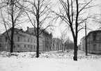 Nygatan från Kvarnparken. Den 23 februari 1951