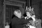 Luciafest på Gävle teater. 13 december 1947. Reportage för Norrlands-Posten.