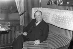 Statsråd Möller i en tågkupé. Centralstationen. 19 januari 1945.