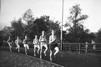 Strömvallen, 1000 meter löpning. Den 26 september 1953. Dan Waern leder, Olle Åberg trea och som femma Sune 