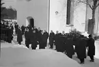 Lundbäcks begravning vid Valbo kyrka. April 1941.