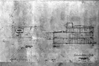 Konsum Alfa. Byggnadsritning på nya charkfabriken i Gävle. Datum 19 oktober 1949