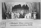 J. Offenbach: Orfeus i underjorden. Anton Salmsons Operettsällskap 1905-1906. Anton Salmson. Född 1870, död 1926. Operasångare, teaterledare. Jacques Offenbach. Född 1817, död 1880 i Paris. Kompositör. Orfeus i underjorden en operett i två akter. Handlingen bygger på myten om Orfeus och Eurydike ur den grekiske mytologin.