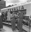 Engwall & Co. 16 maj 1956.                               Gevalia på busstorget, kaffeservering.
