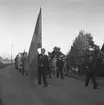 Arbetartåget.  Första maj-demonstration 1948. Arbetarbladet.