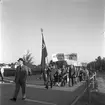 Arbetartåget.  Första maj-demonstration 1948. Arbetarbladet.