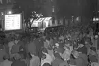 Valvaka på Stortorget. 19 september 1948. Reportage för Gefle Dagblad