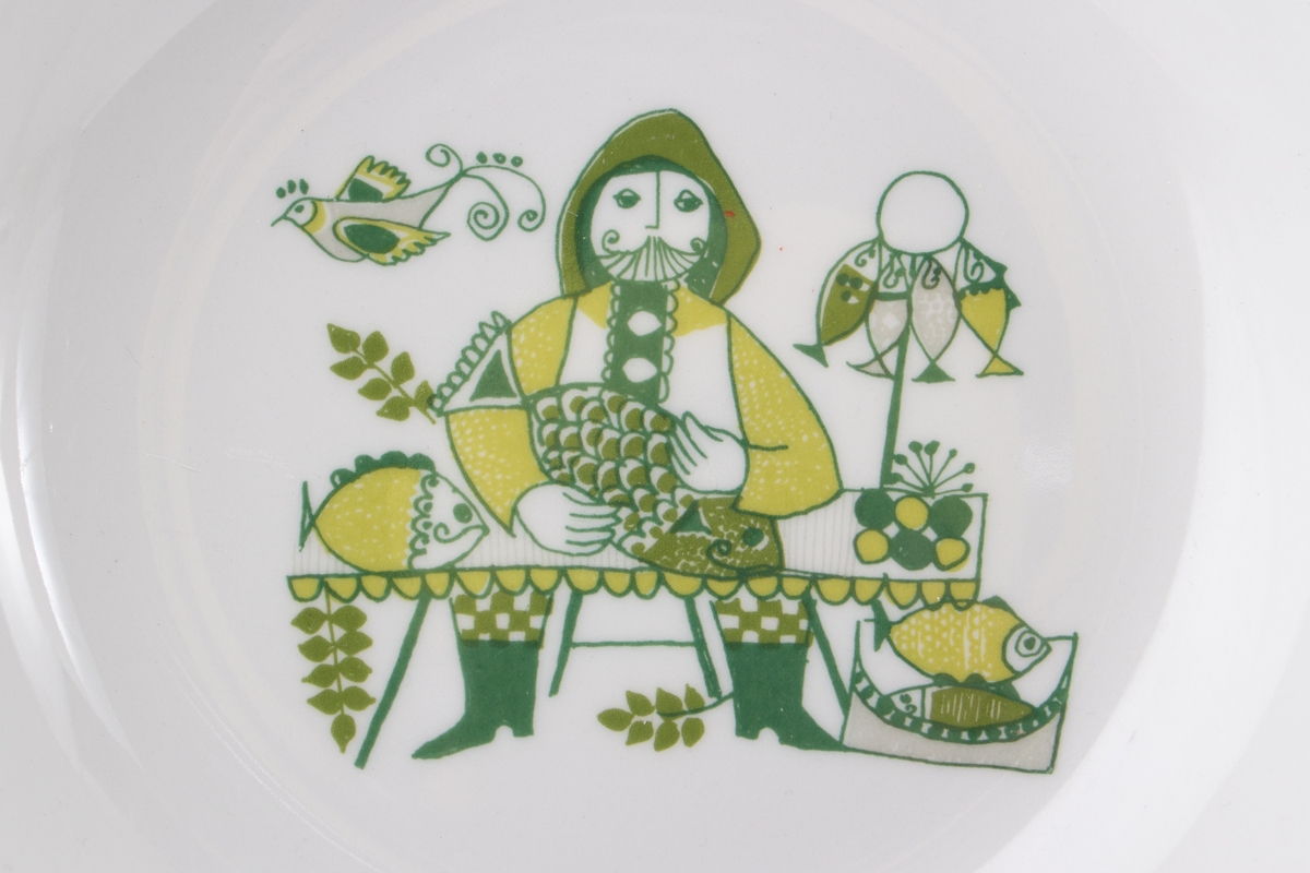Torghandel med grønnsaker, fisk etc.
