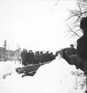 Februari 1938. Snökörningsbil i Gavleån. Reportage för Gefle Dagblad