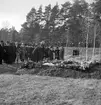 Begravning för disponent Bärnmark i Valbo Kyrka. 15 april 1945.