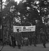 Folknykterhetens dag. Demonstrationståg till Boulognerskogen. År 1949. Reportage för Gefle Dagblad.