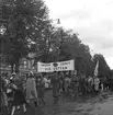 Folknykterhetens dag. Demonstrationståg till Boulognerskogen. År 1949. Reportage för Gefle Dagblad.