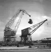 Lyftkranar från inre hamn. 20 februari 1950. Reportage för Gefle Dagblad