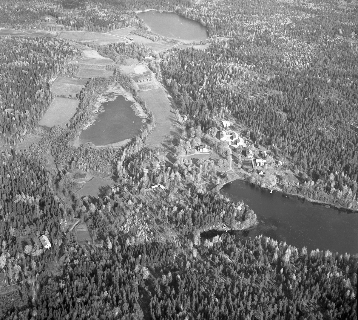 Kratte masugn från ovan. Skogsbrukskola. År 1956
