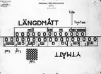 Planch över längdmått och ytmått. 12 april 1946.  Skriv- & Ritboksaktiebolaget.