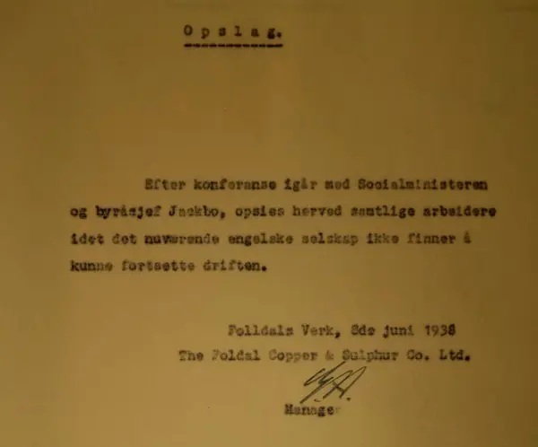 gammelt dokument folldal verk