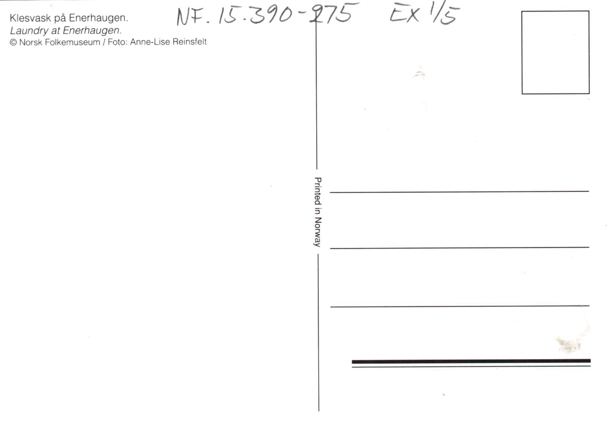 Postkort. Forstadshus fra Enerhaugen, flyttet til Gamlebyen NF.