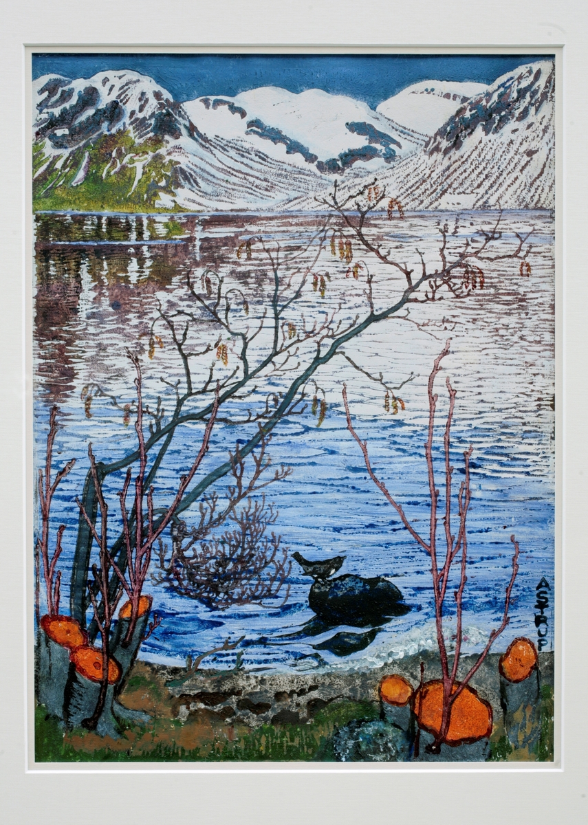 Fugl på sten [Grafikk]