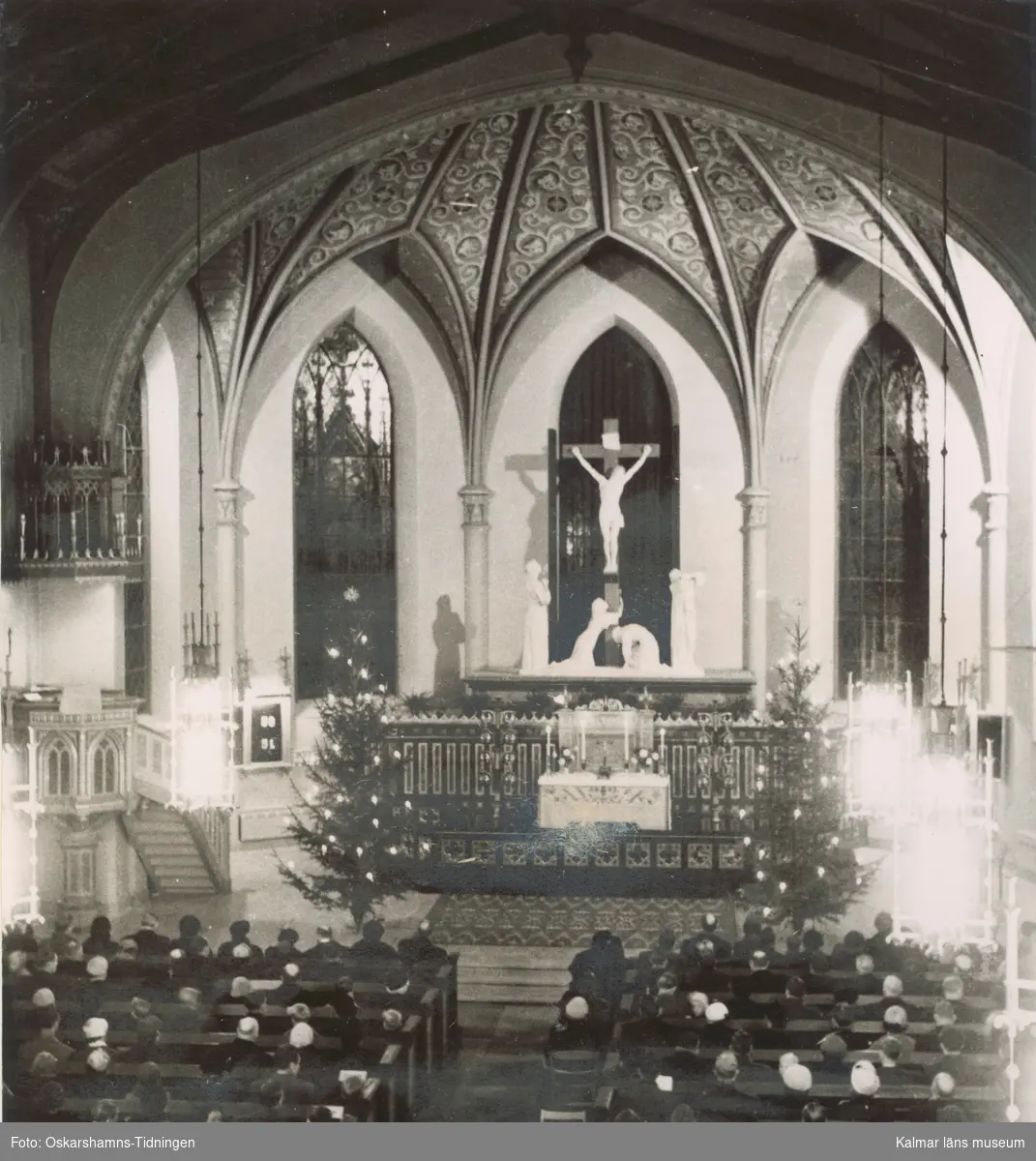 Julbön i Oskarshamns kyrka på 1950-talet.