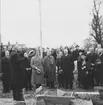 Grundstenen för Gävle Museum lägges 26 oktober 1938. Här ses åhörare till talet som hölls av borgmästare Nils Berlin.