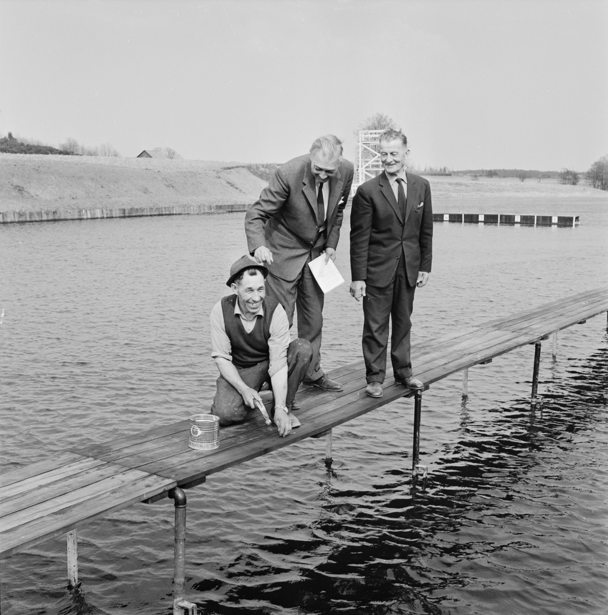 Storvads friluftsbad - "plage med södersol nytt vid Storvad", Gamla Uppsala 1963