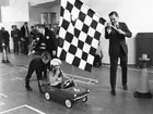 Kommunikationsminister Olof Palme invigde 10 februari utställningen Go-Cart 1966 i Teknorama, Tekniska museet.