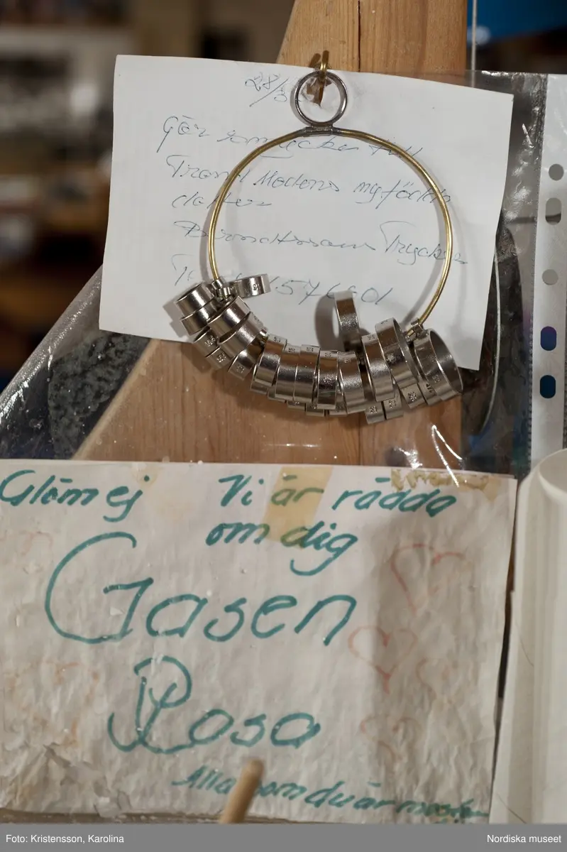Rosa Taikon, Ateljén, arbetsytor, verktyg och material