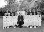Konfirmander, Lövstabruk. Komminister Gösta Larsson. Foto i juni 1949.