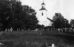 Kyrkan och kyrkogården i Bergsjö, 1921.