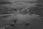 Flygfoto över Norra Färjsundet i Hedesunda. Foto 1932.