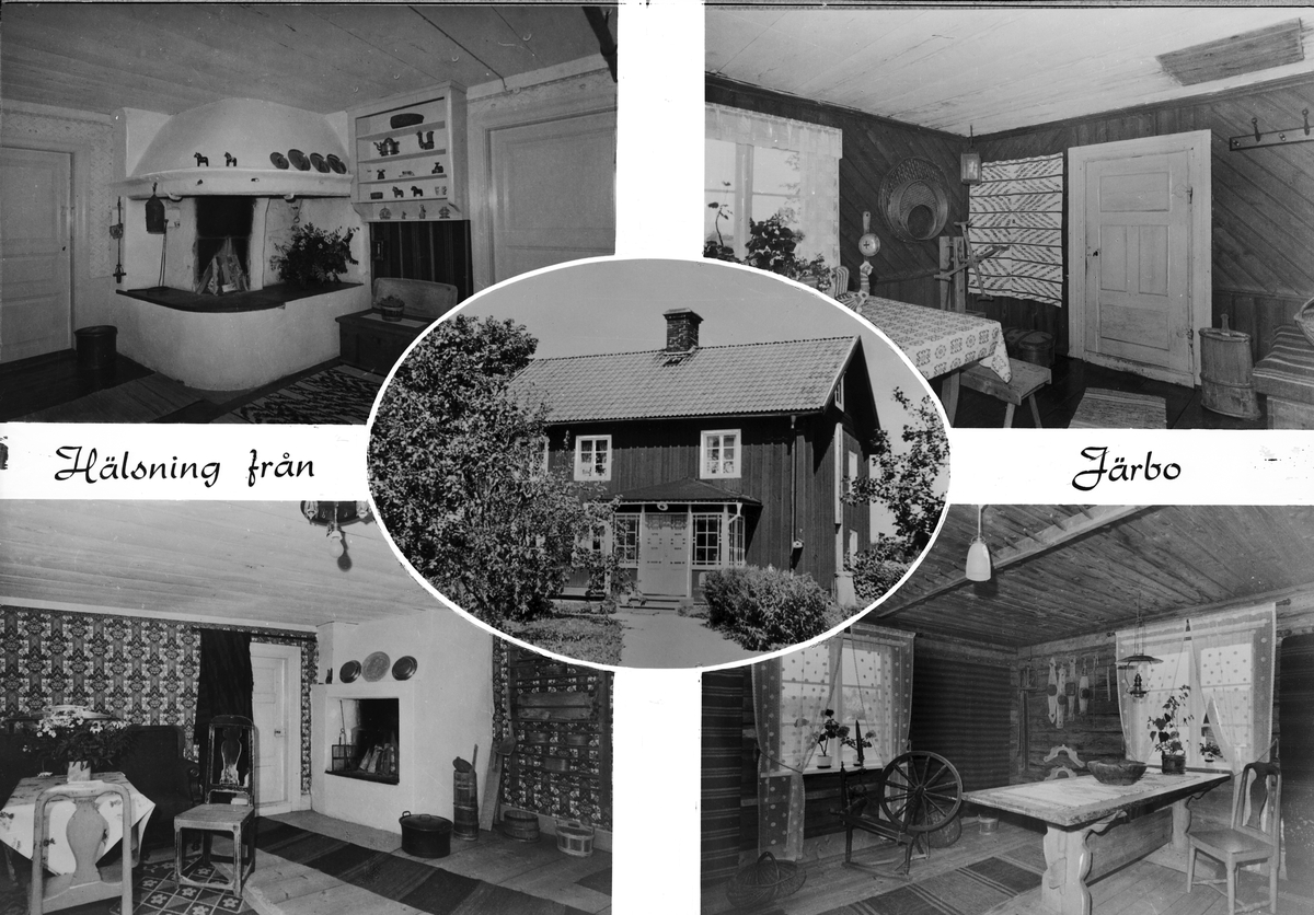Gården Åkras, Järbo, Gästrikland. Vykort från 1965.