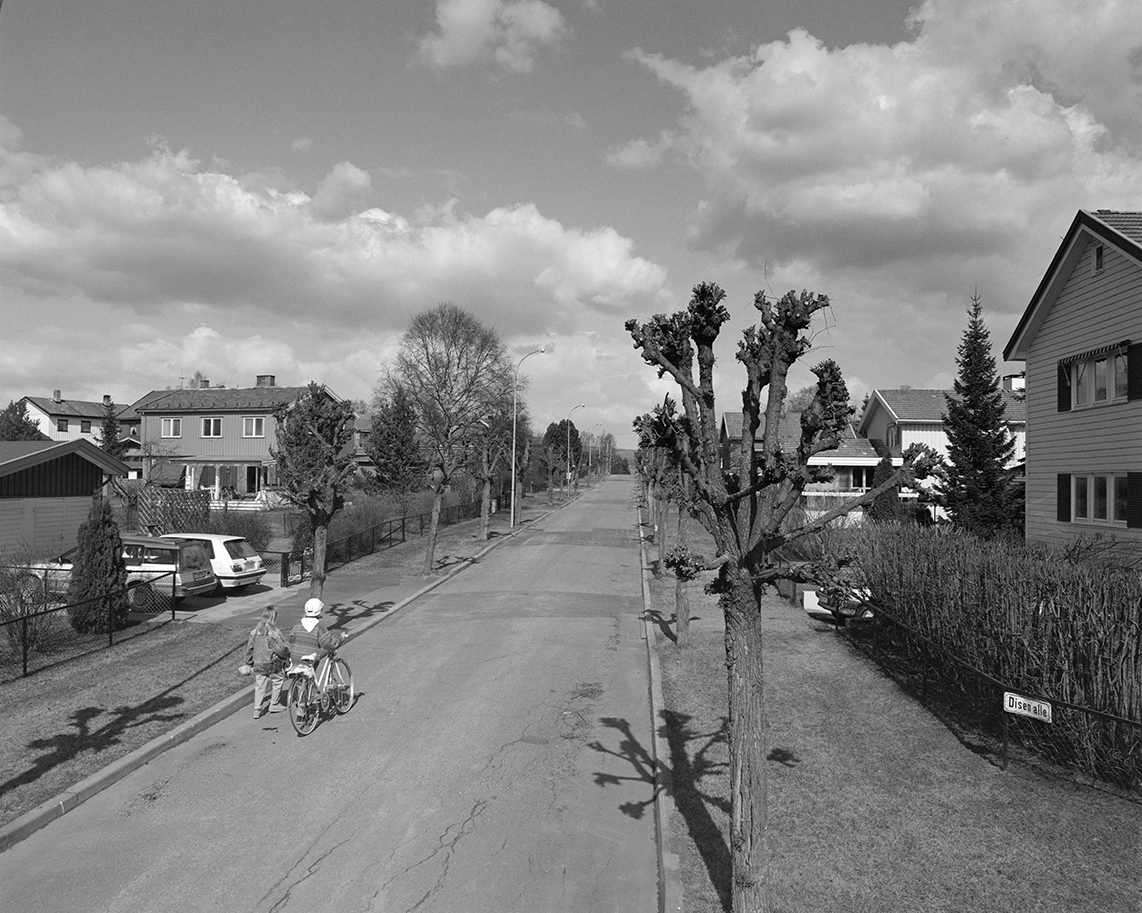 401. DISEN ALLE. VILLABEBYGGELSE. TO BARN. SYKKEL. 