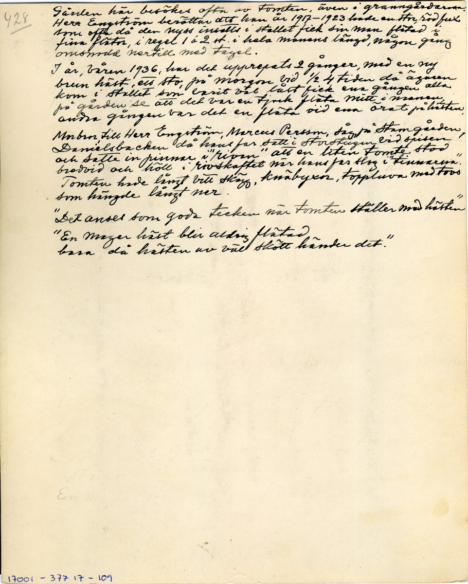 Skåp av furu. Dalby socken.
Akvarell av Sigrid Kjellin.