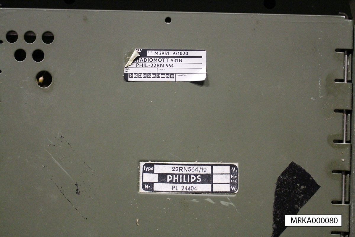 Ursprungsbenämning: Radiomott 931 B
Ursprungsbeteckning: PHIL-22RN 564