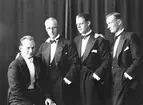Fyra medlemmar i Lac Rameau´s kvartett. Erik Sjöqvist, kapellmästare och violinist. September 1936.