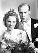 Brudparet Nils Hemgren, Källbacken 10, Gävle. 13 januari 1945.