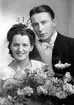 Brudparet Ingemar Åslund, Södra Kopparslagargatan 48, Gävle. 13 januari 1945.