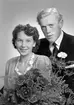 Brudparet Gösta Kretz, Södra Kungsgatan 34, Gävle. 8 september 1945.